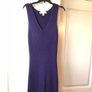 Michael Kors Ribbed V-Neck Sweater Dress